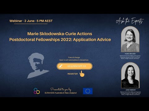 2022: Application Advice for Marie Sklodowska-Curie Actions Postdoctoral Fellowships