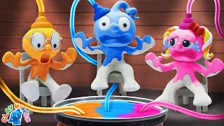 Who STOLE The Color Of Tiny And Friends? | Stop Motion Cartoon By Clay Mixer Friends