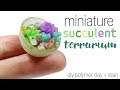 How to DIY Miniature Succulent Terrarium Polymer Clay/Resin Tutorial