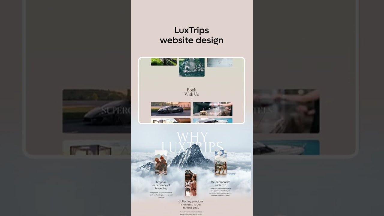 Luxury Travel Agency Website design in Figma.