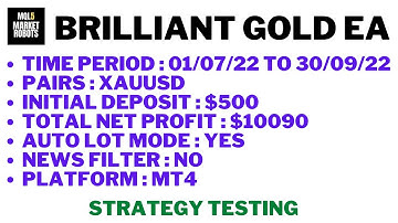 Brilliant Gold EA MT4 Forex Robot Strategy Testing