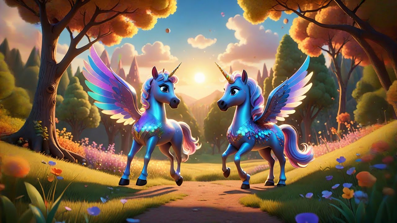 Two Little Unicorns Fly So High | Magical Flying Unicorn Song | Toddler & Preschool Fantasy Rhyme