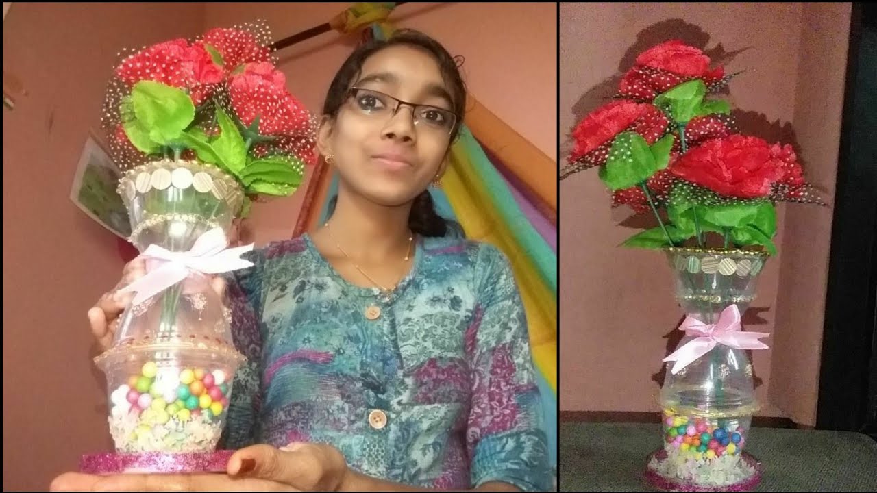Flower vase plastic reuse idea YouTube