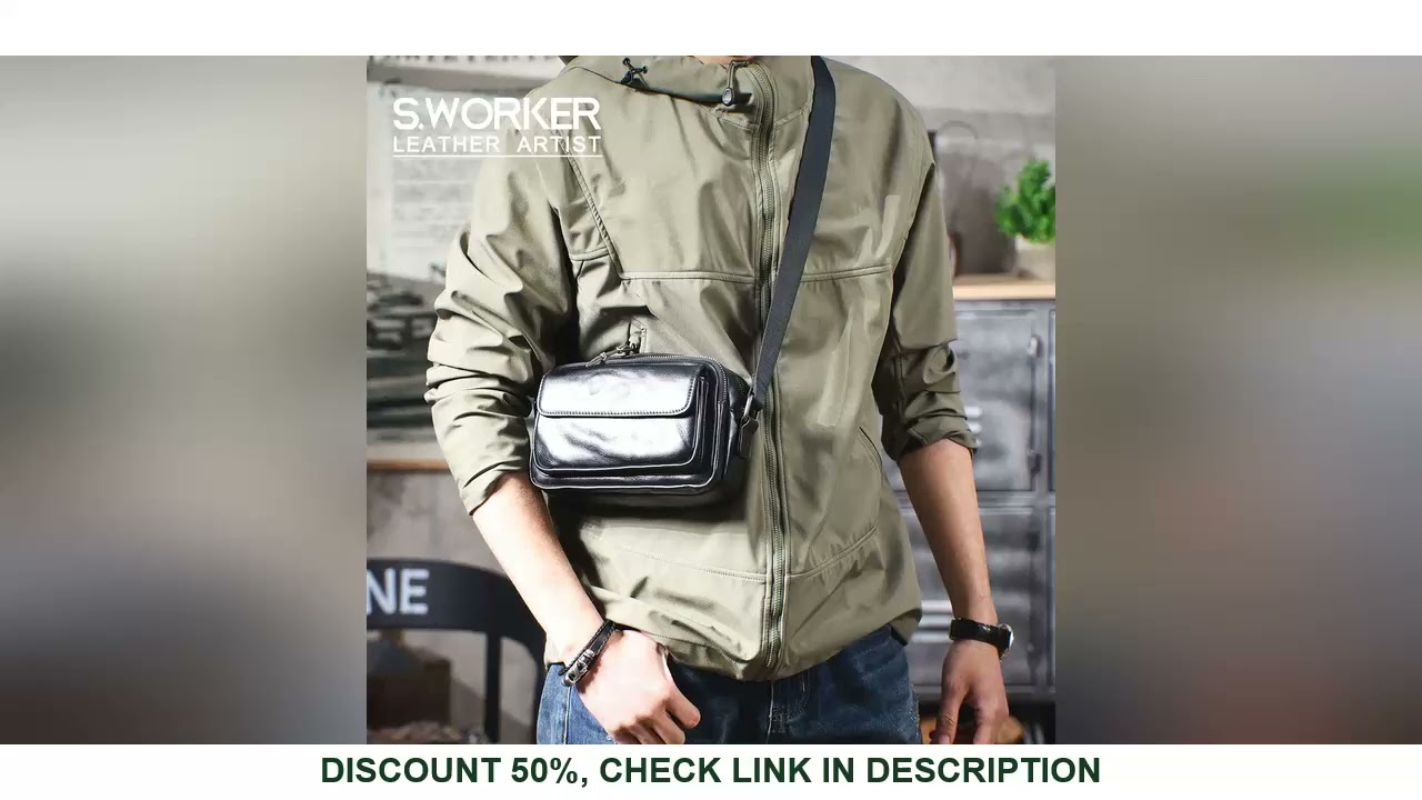Genuine Leather Men's Casual Chest Bag Cowhide Crossbody Bag Fashion Phone Holster Vegetable Tanned