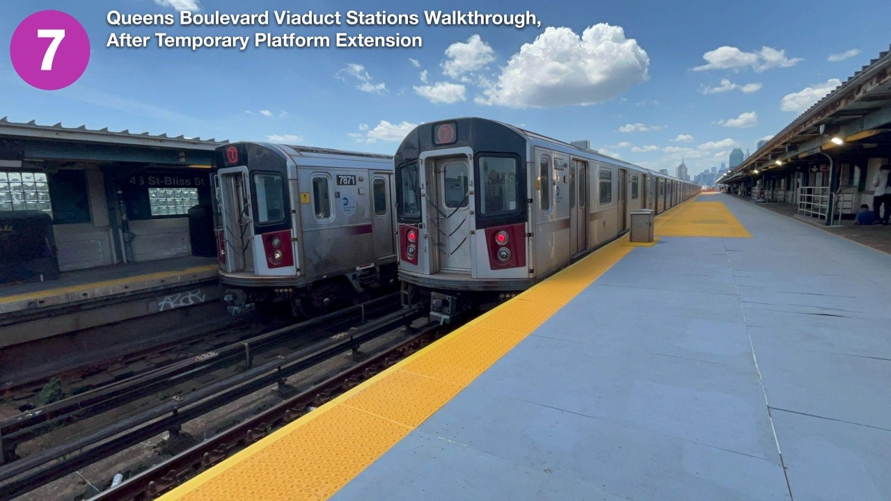 Week 1 Queens Blvd Viaduct Stations Temp Platform Walkthrough, Flushing Line Improvement Project