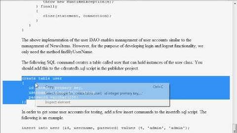 Java Web Programming with Eclipse: Web Application Security, the Persistent User Class