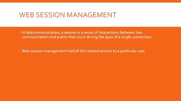Session, Web Session & Web Session Management