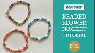 Beaded Flower Bracelet Tutorial - Easy DIY Beaded Bracelet