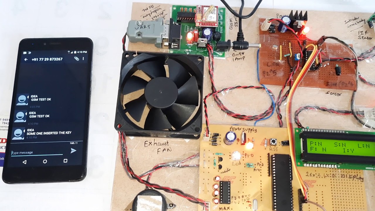 Remote Home Security Alarm System Using GSM | GAS | FIRE | LDR | PIR ...