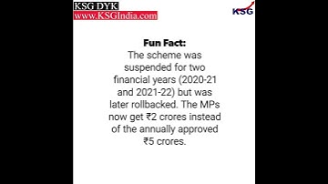 KSG DYK | The Members of Parliament Local Area Development Scheme (MPLADS) is implemented by? #upsc