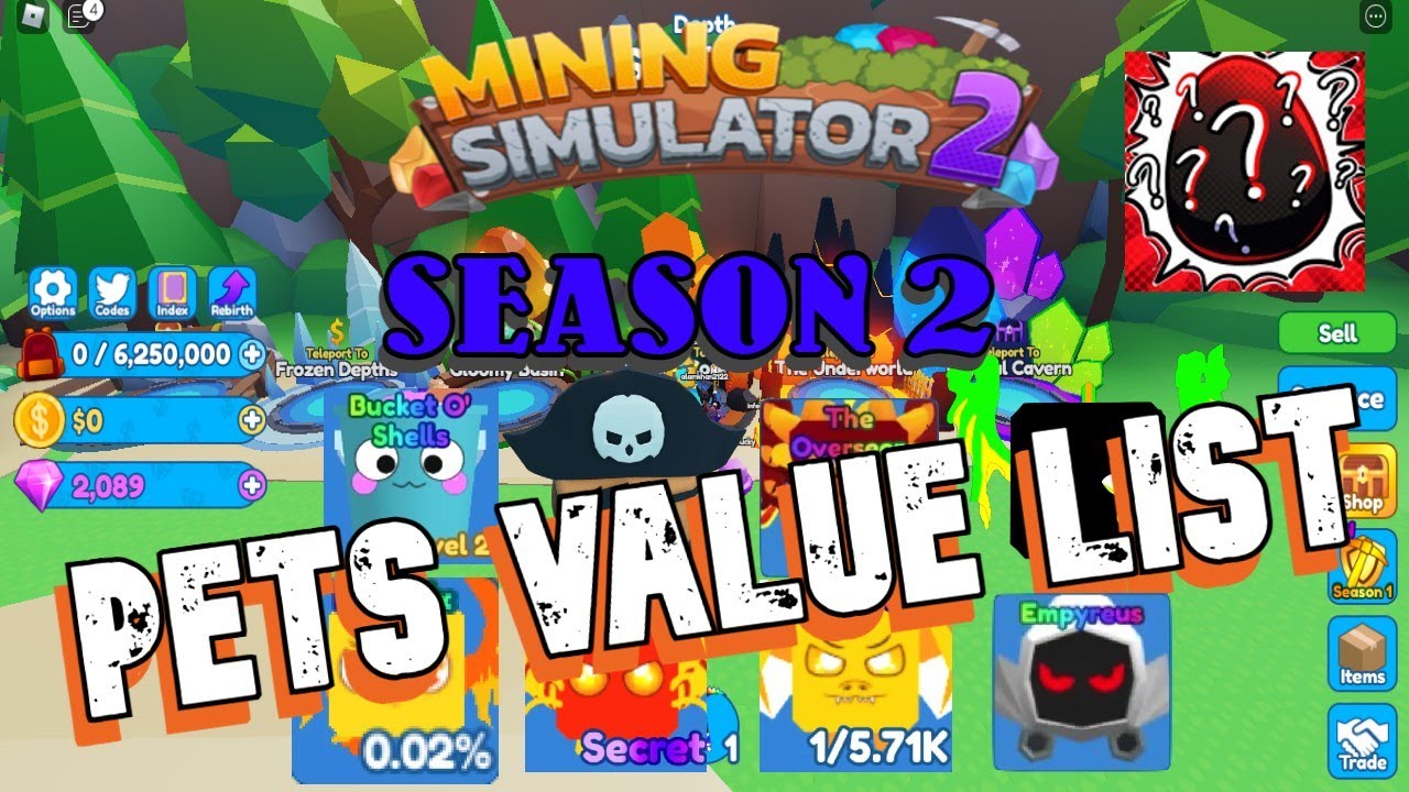 Mining Simulator 2 pet value list 19 Sep 2022 | Roblox Mining Simulator 2