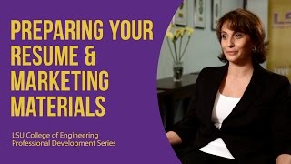 Preparing Your Resume & Marketing Materials