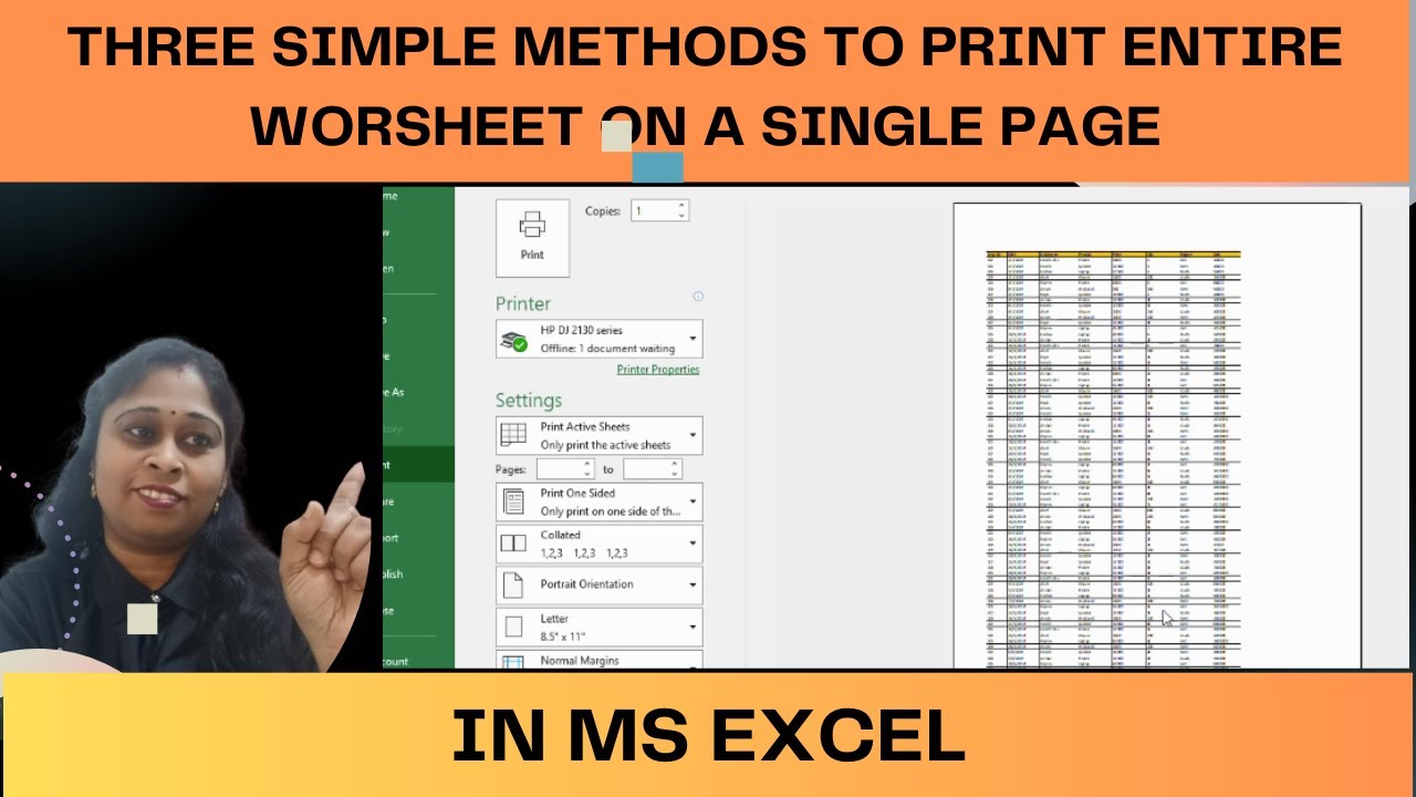 Three simple Methods to Print the Entire Worksheet on a Single Page ...