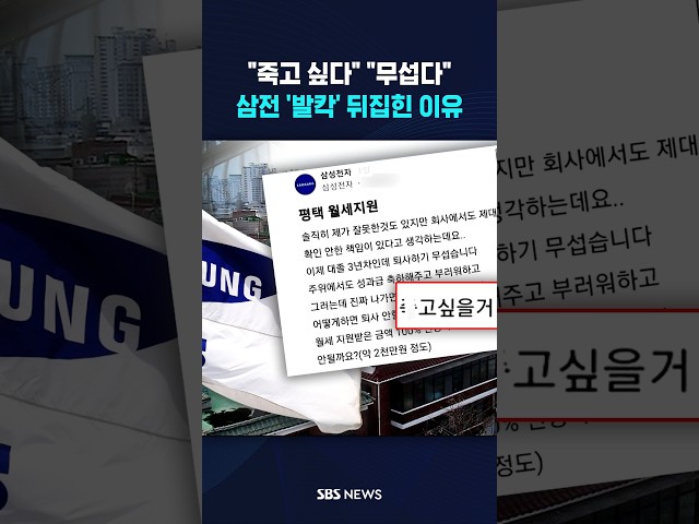 "죽고 싶다" "무섭다"..삼전 발칵 뒤집힌 이유 #shorts