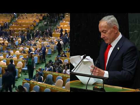 ‘Ridiculous claims of genocide’: Netanyahu fires back as UN walkout erupts