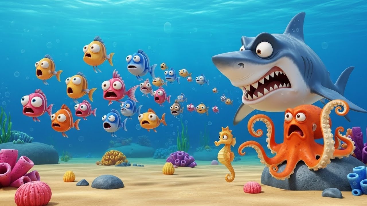 Ocean Friends Unite to Save the Sea from Trash!🌊🐬🌊🐬🌊🐬