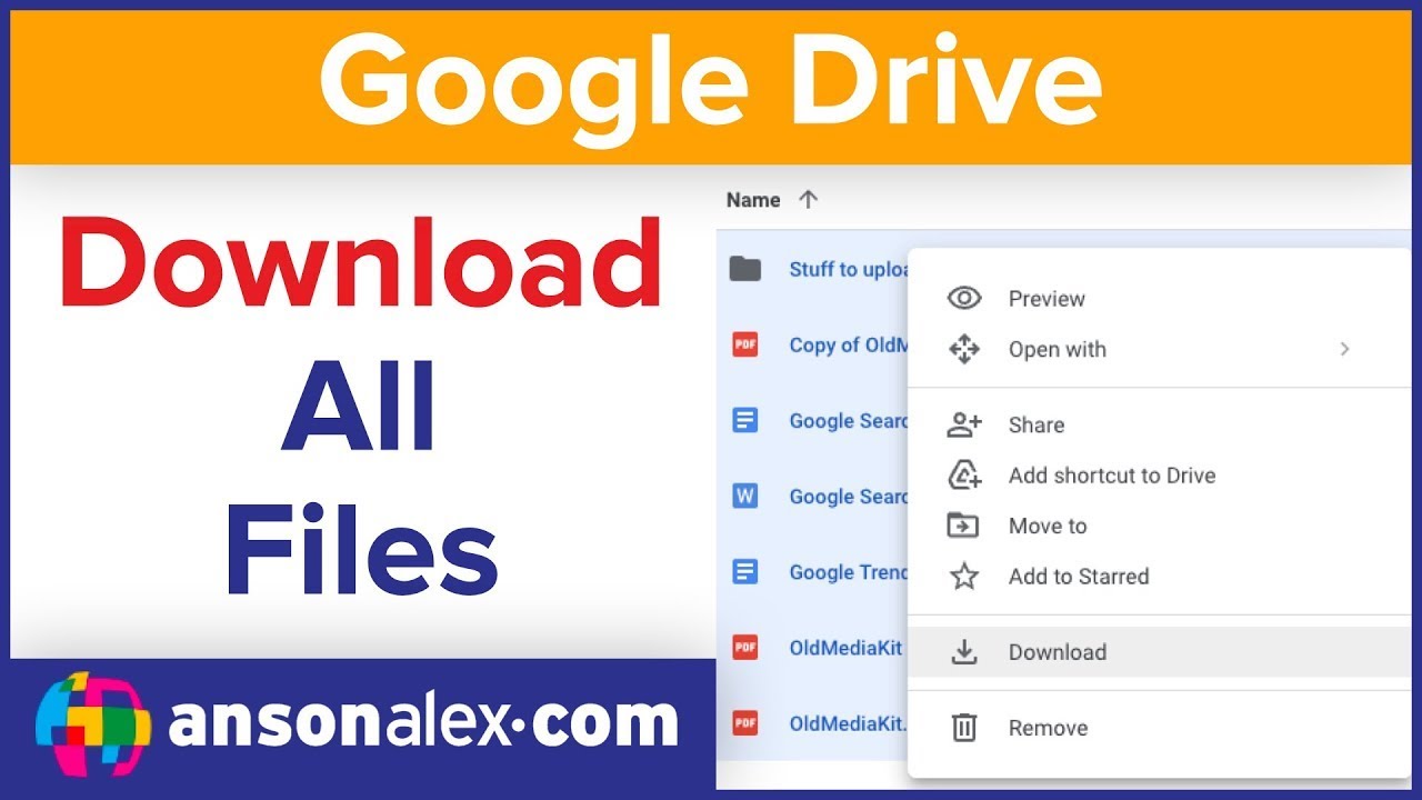Google Drive - How to Download All Files At Once - YouTube