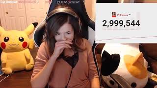 Pokimane reacting to her hitting 3 million subs