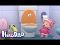 Bug in the toilet! | Hero Dad | Cartoons for Kids | WildBrain Wonder