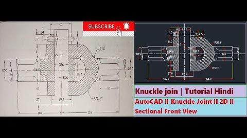 AutoCAD II Knuckle Joint II 2D II Sectional Front View | Knuckle joint  #Autocad  Tutorial Hindi