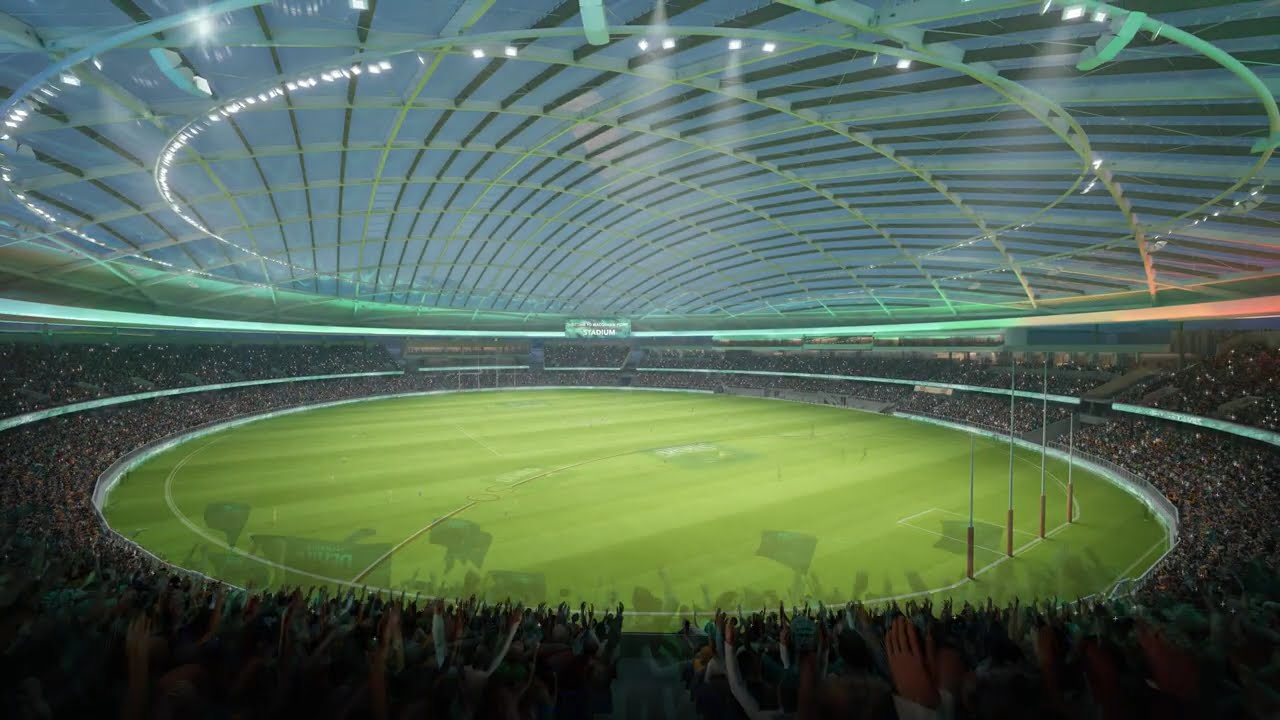 Inside the Macquarie Point Stadium (as shown in the POSS public hearings, 30 June)