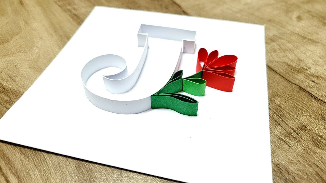 How to make a Quilling Letter J | Quilling art |Quilling name board ...