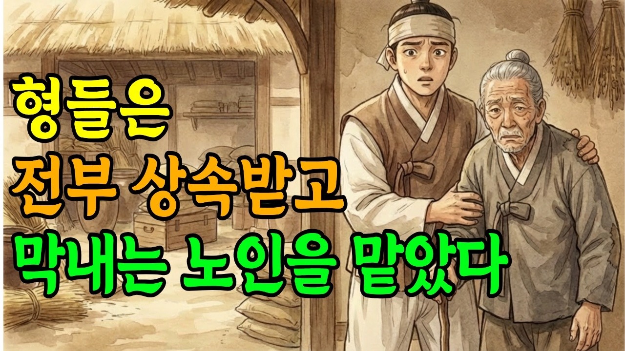 형들은 다 상속받았다. 다리가 불편한 노인을 모시고 소금 한가마니를 전부인 막내 아들.|야담 |민담 |전설 |설화 |옛날이야기 |수면동화 |