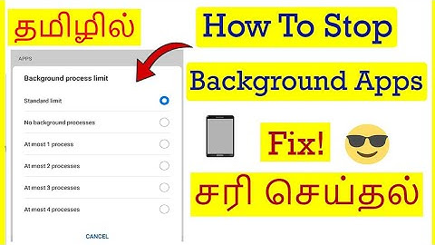 How to Fix Stop Background Apps in Android Mobile Tamil | VividTech