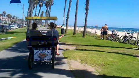 The girls pedaling!