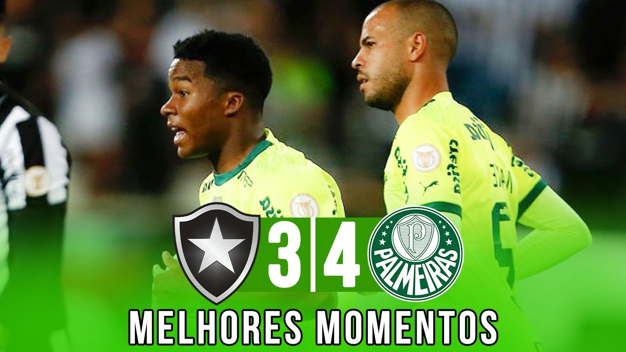 BOTAFOGO 3 X 4 PALMEIRAS - MELHORES MOMENTOS - CAMPEONATO BRASILEIRO ...