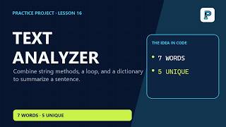 Details Build a Python Text Analyzer | Practice Project 16 Update