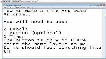 How to make a Time and Date Program in Visual Basic
