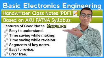 Basic Electronics Engineering Handwriting Notes For AKU Students || Module 01 ||