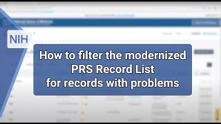 Details How to Filter the Modernized PRS Record List for Records with Problems Guide