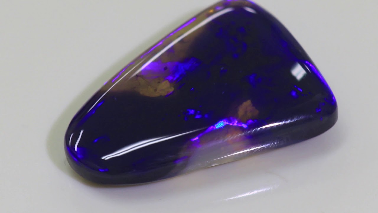 天然ブラックオパール 12.27ct 【パープルブルー遊色】 クリスタル