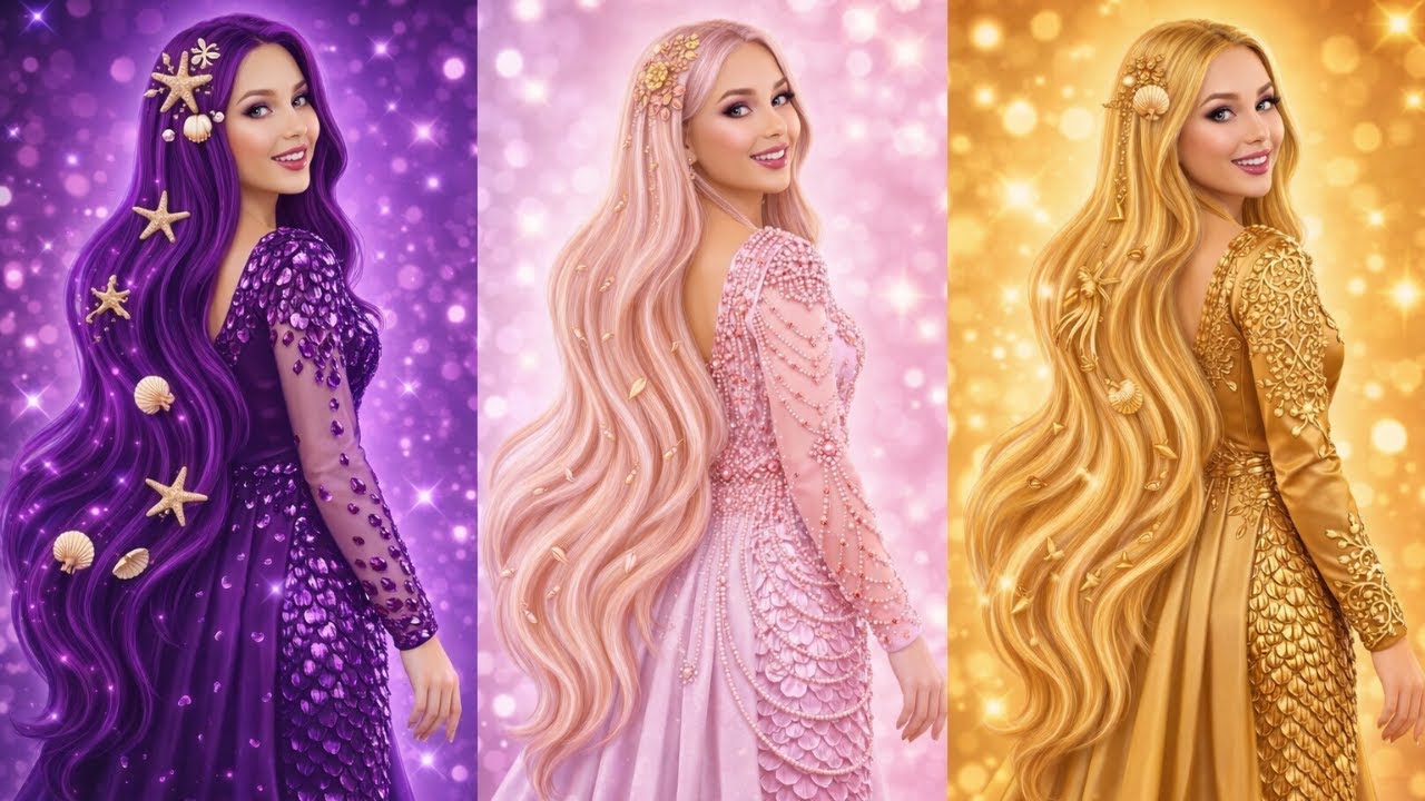 💜 로열 퍼플 vs 핑크 머메이드코어 💗 원 컬러 메이크오버 챌린지!