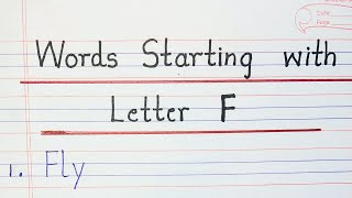 Words Starting with Letter F