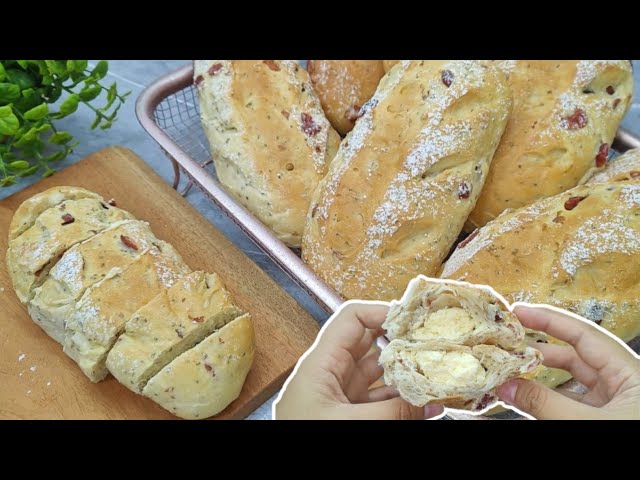 RESEP ROTI MACAN CRANBERRY CHESEE BREAD VIRAL ENAK BANGET HARUS COBAIN class=