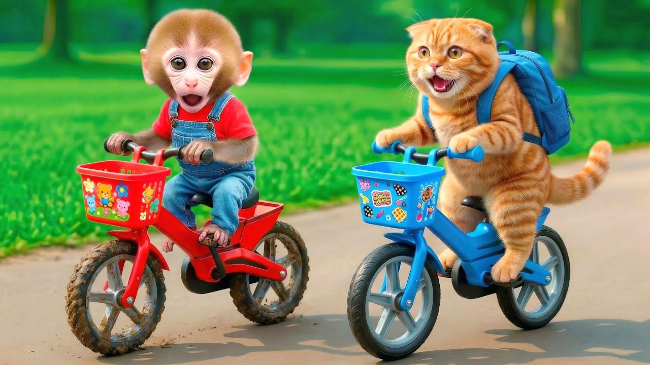 🐵🐱 Monkey & Fat Cat Save a Bicycle Stuck in Mud and Restore It Like New