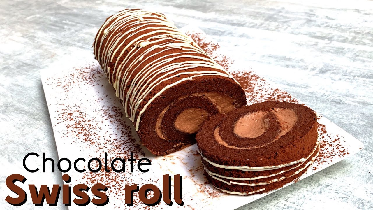 Chocolate swiss roll Swiss roll recipe YouTube