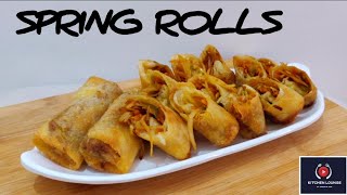 Spring rolls recipe with homemade sheets | how to make veg spring rolls at home