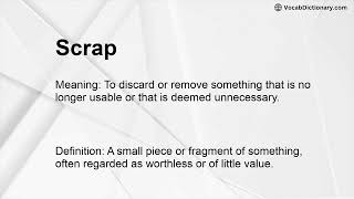 Scrap Meaning