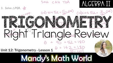 Right Triangle Review for Trigonometry Unit (Algebra 2)