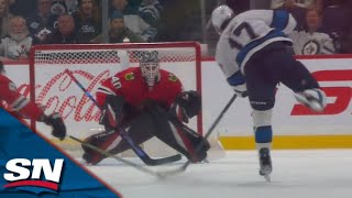 Adam Lowry Picks Pocket, Beats Arvid Soderblom On Breakaway For Shorthanded Goal