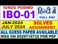 Pgdibo ibo 01 solved assignment 2024  ibo 01 solved assignment 2024 in hindi  ignou pgdibo ibo 01