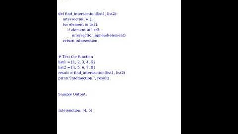 Finding the Intersection of Two Lists (Python Code)