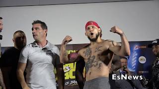 Fighters Head Butt At Weigh In Have To Be Held Back EsNews Boxing
