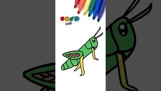 How to draw Grasshopper #shorts #cartoon #kawaiidrawing #drawing #howtodraw