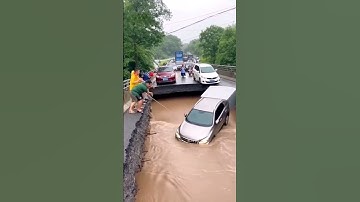 Massive Floods Put Bridge Seconds from Collapse! #viral #shorts