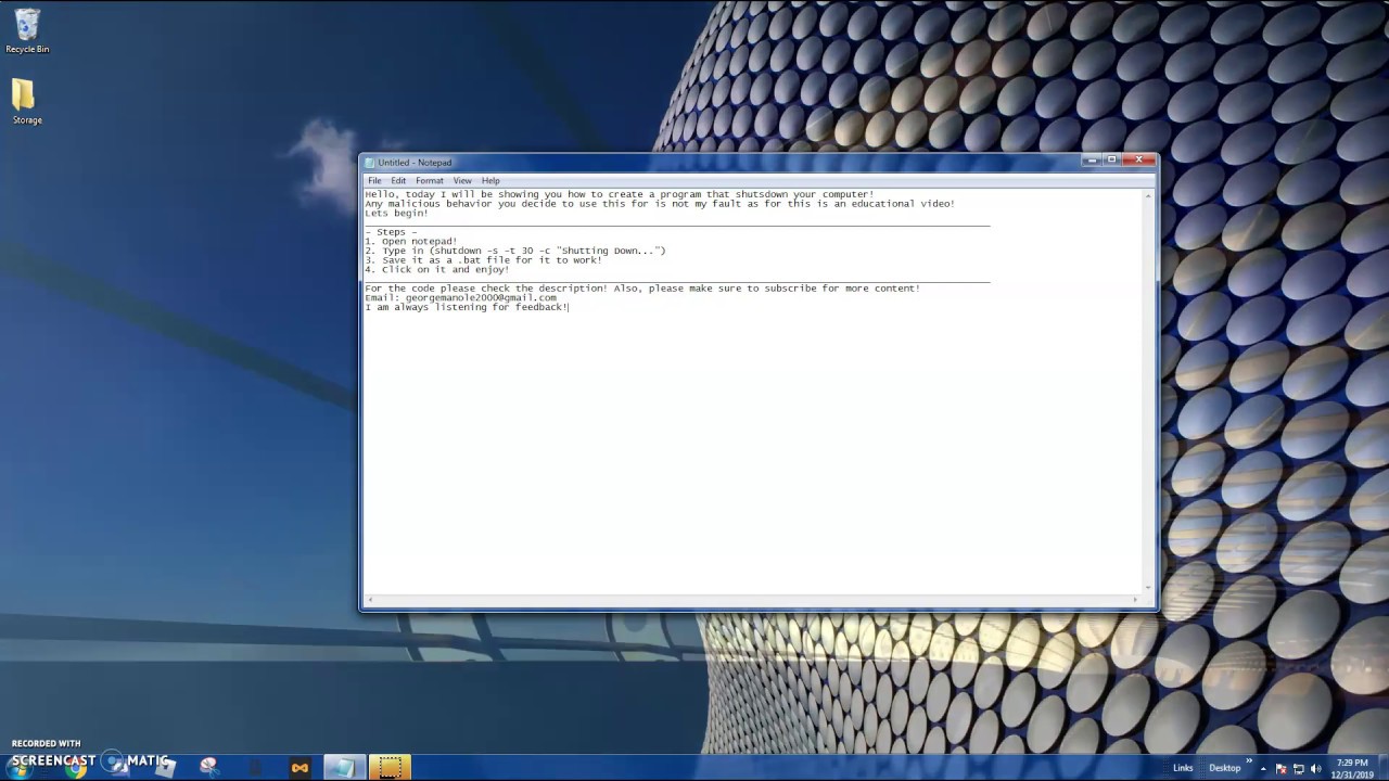 Notepad Shutdown Code | Black Hat Hacker | How To Make A Shutdown Script In Notepad! | - YouTube